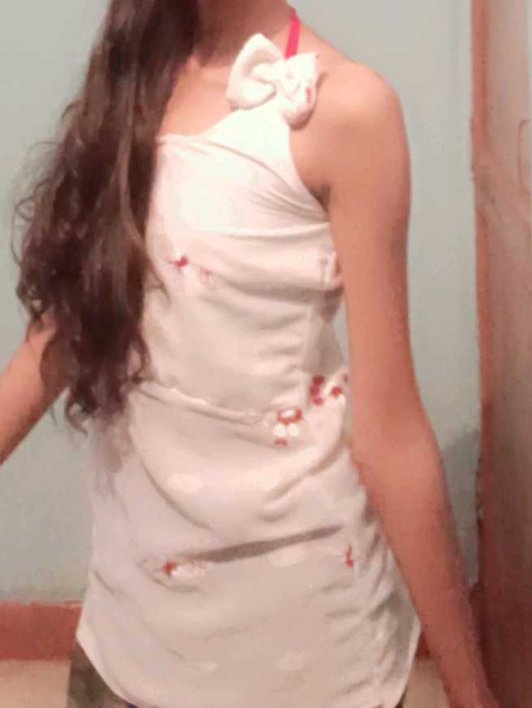 Cute white strap back Top