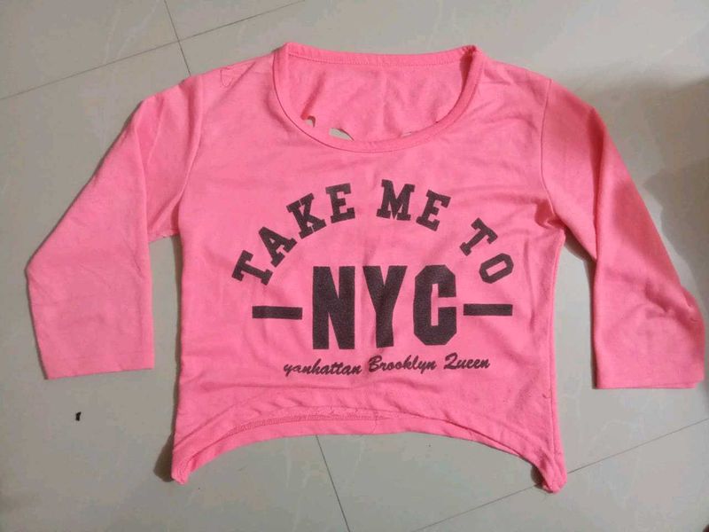Cute Pink "Take Me To NYC" Top back heartshape cut