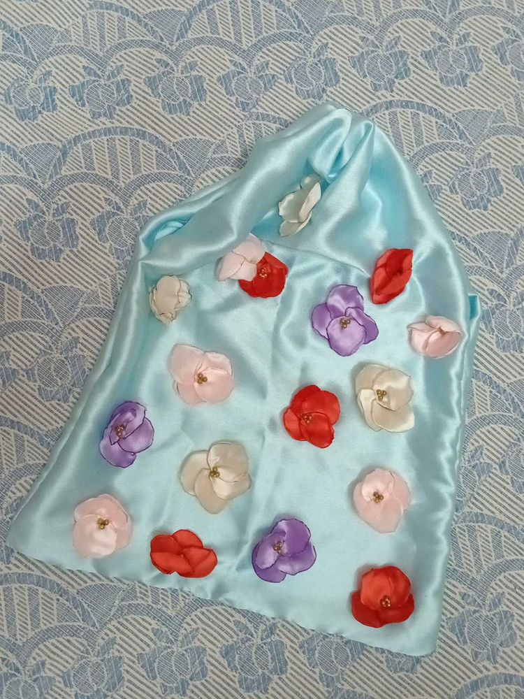 Handmade Colorful Flower Party Wear Hand Bag