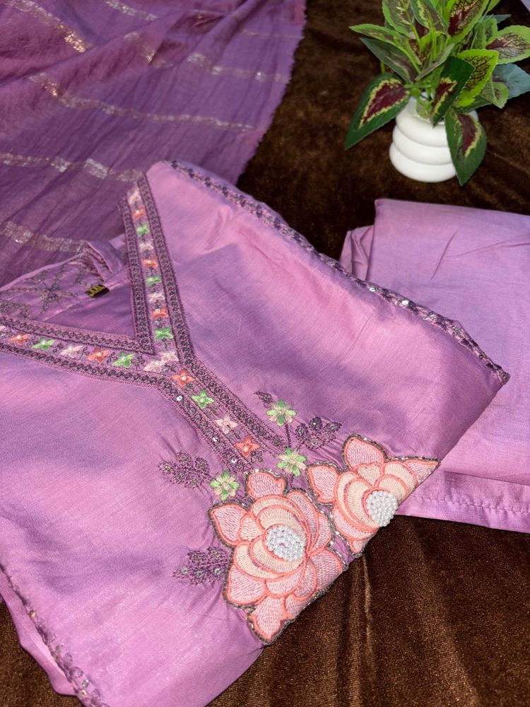Chanderi Silk Heavy Suit Set
