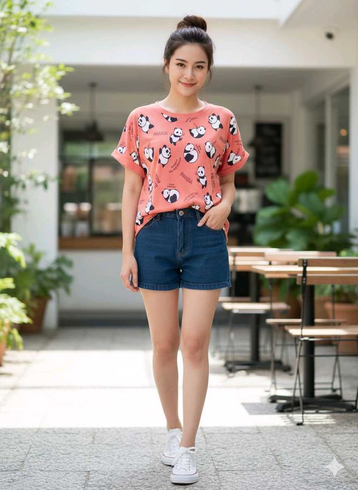 Panda Print Tee