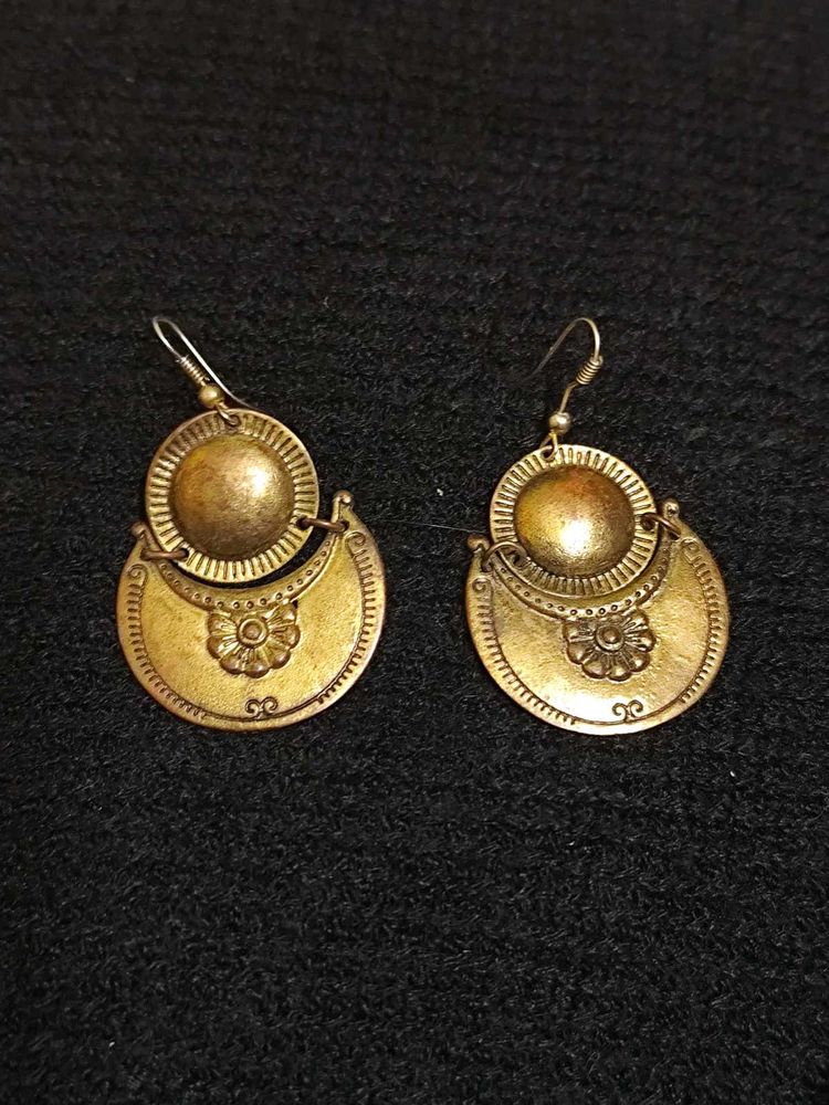 Vintage Pure Brass Earrings