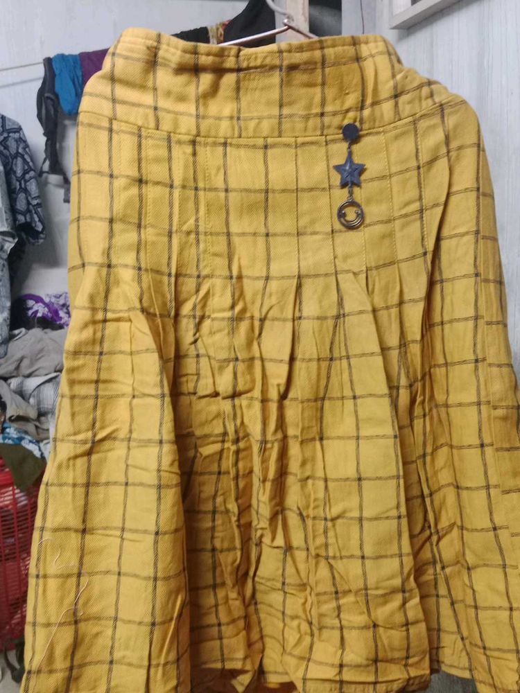 Yellow Plaid Skirt
