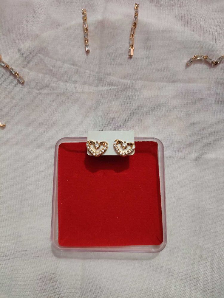 Heart Stud and Dangle Earring Set