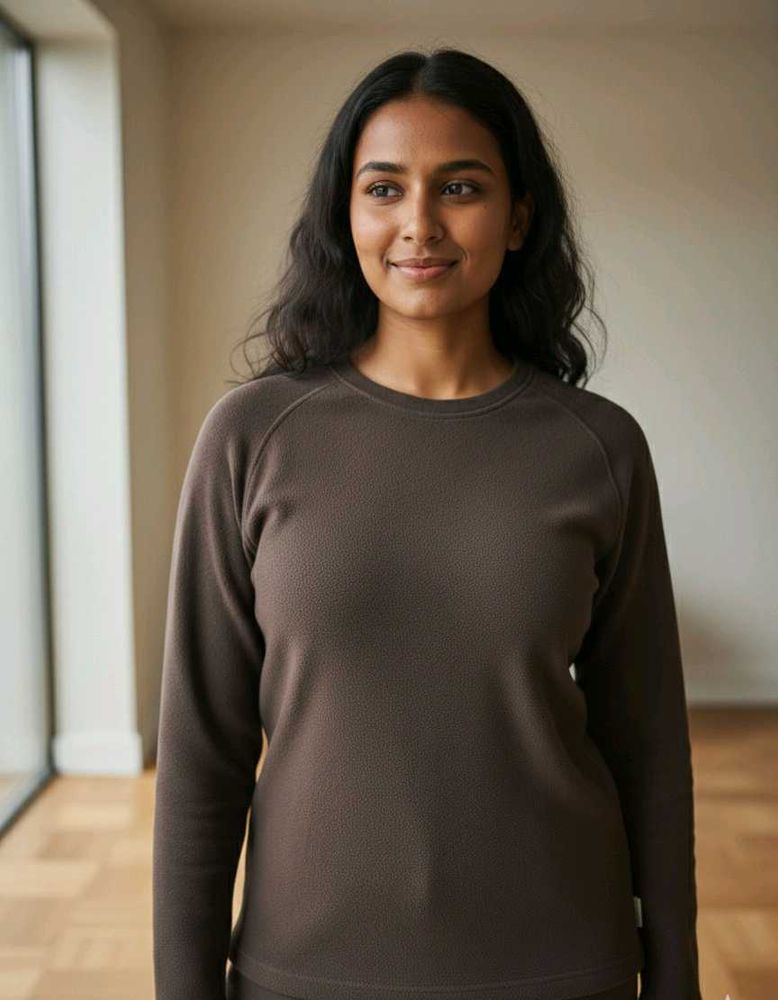 Woollen Brown Long Sleeve Top