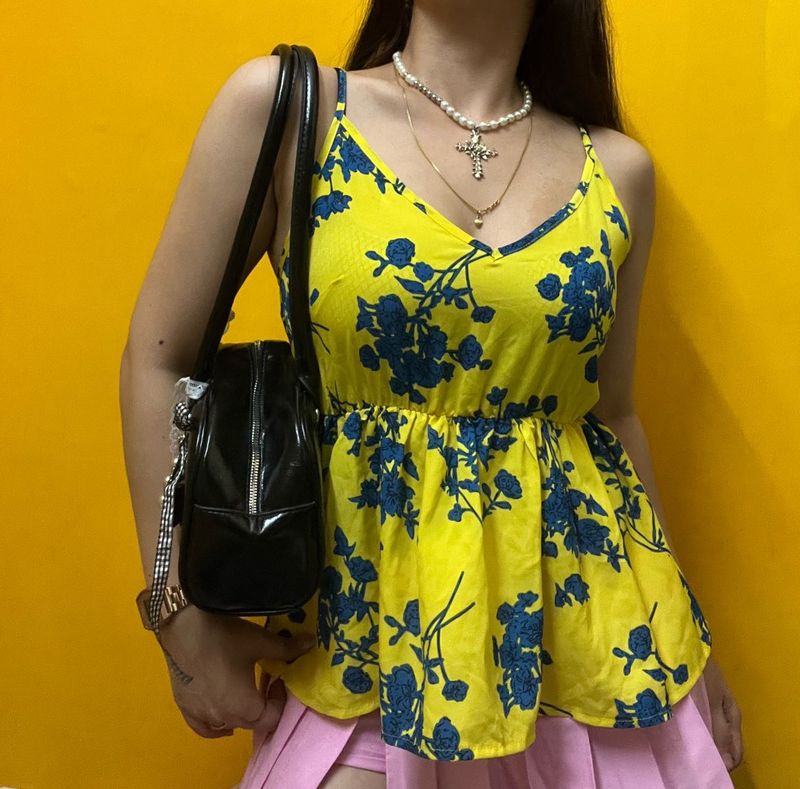 Floral Peplum Tank Top