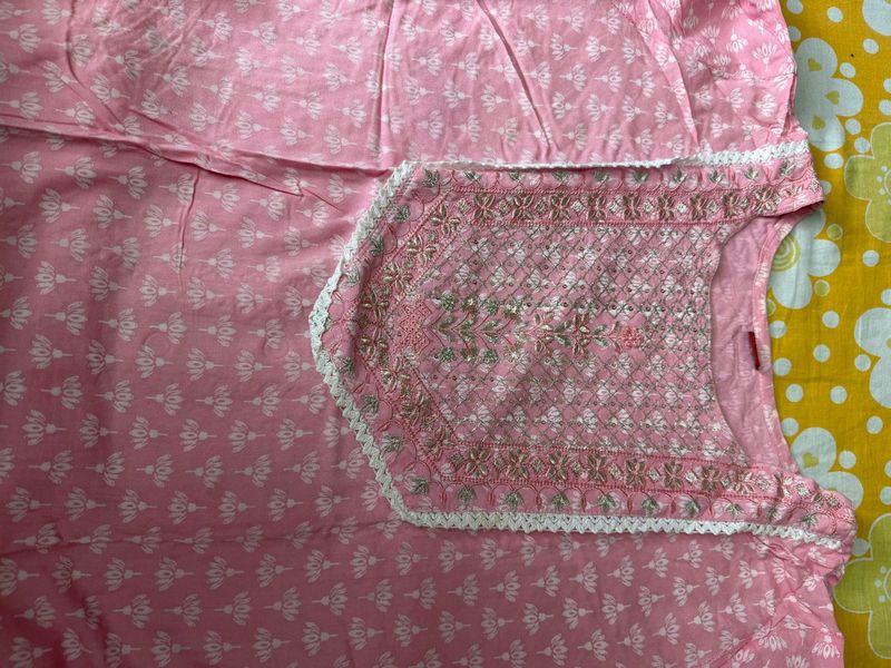 Pink Embroidered Kurti