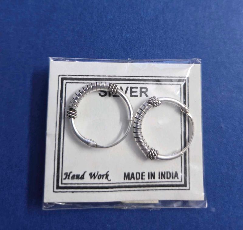 Pure Silver Hoop Earrings