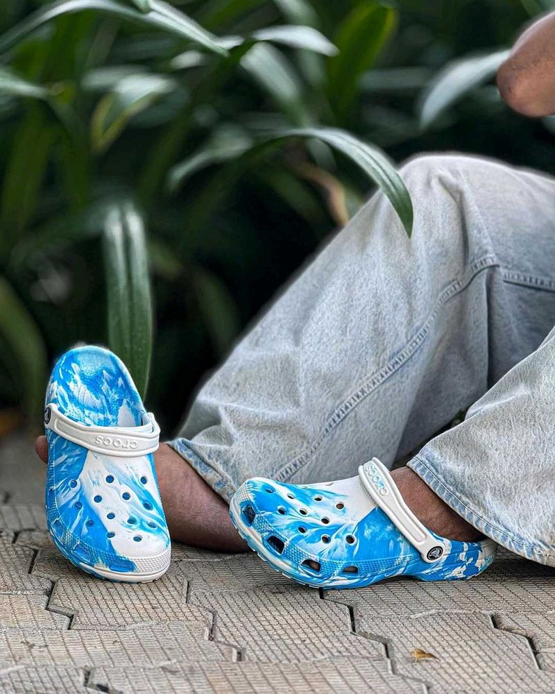 Blue Marble Crocs