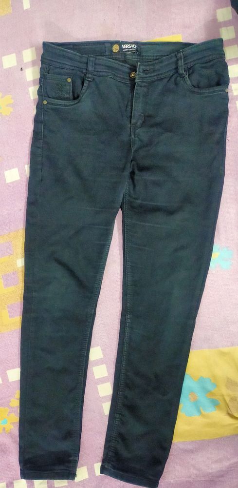 MID WAIST BLACK JEANS BY VERSACE