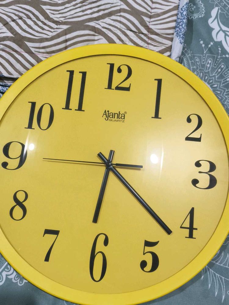 original ajanta quartz Yellow Wall Clock