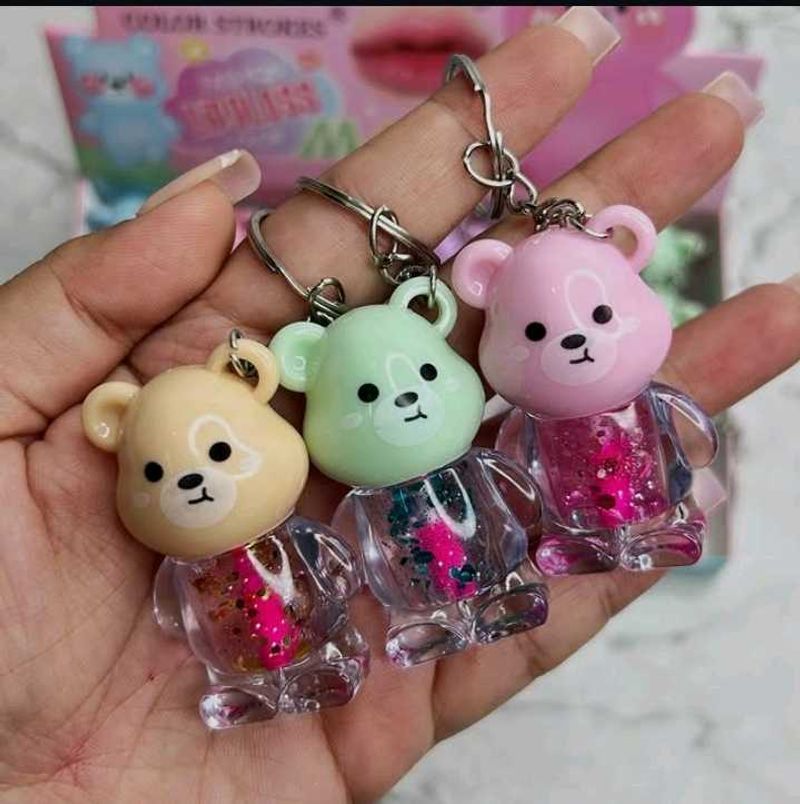 Bear Lipgloss Key Chain