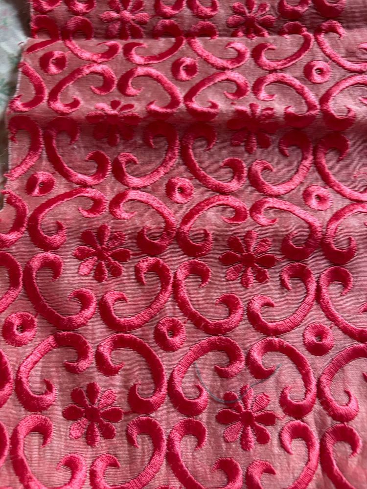 Schiffli n embroidered cut pieces Material