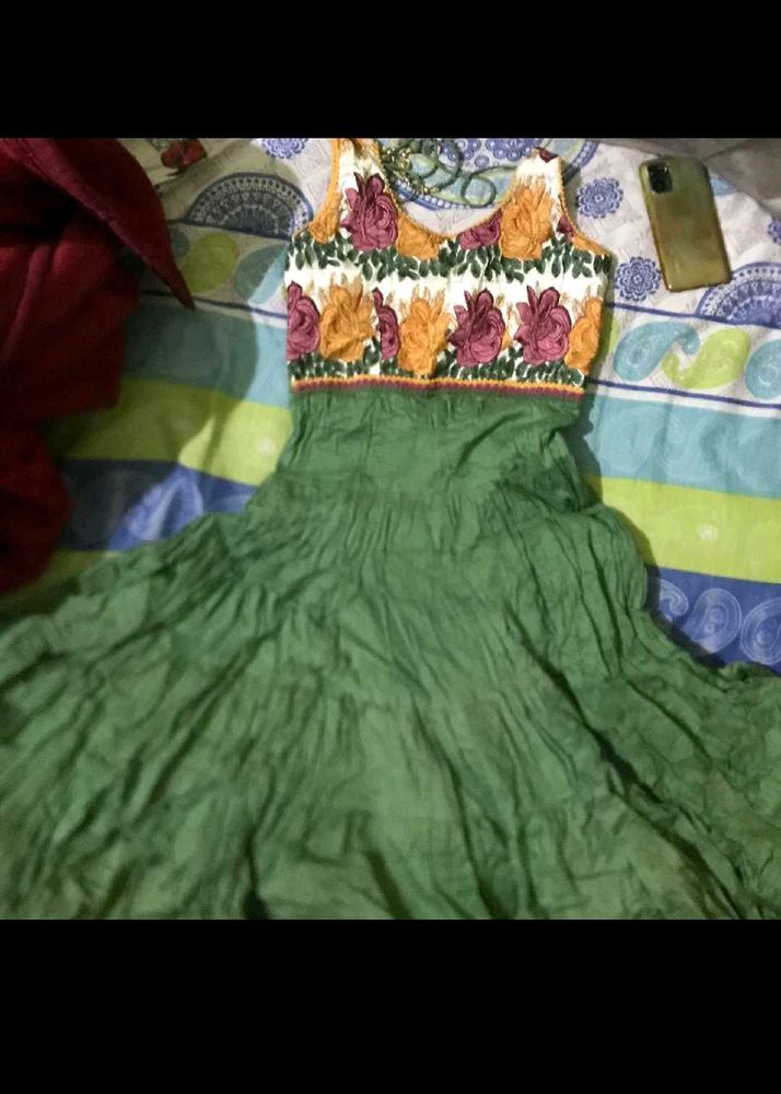 Green Embroidered Dress