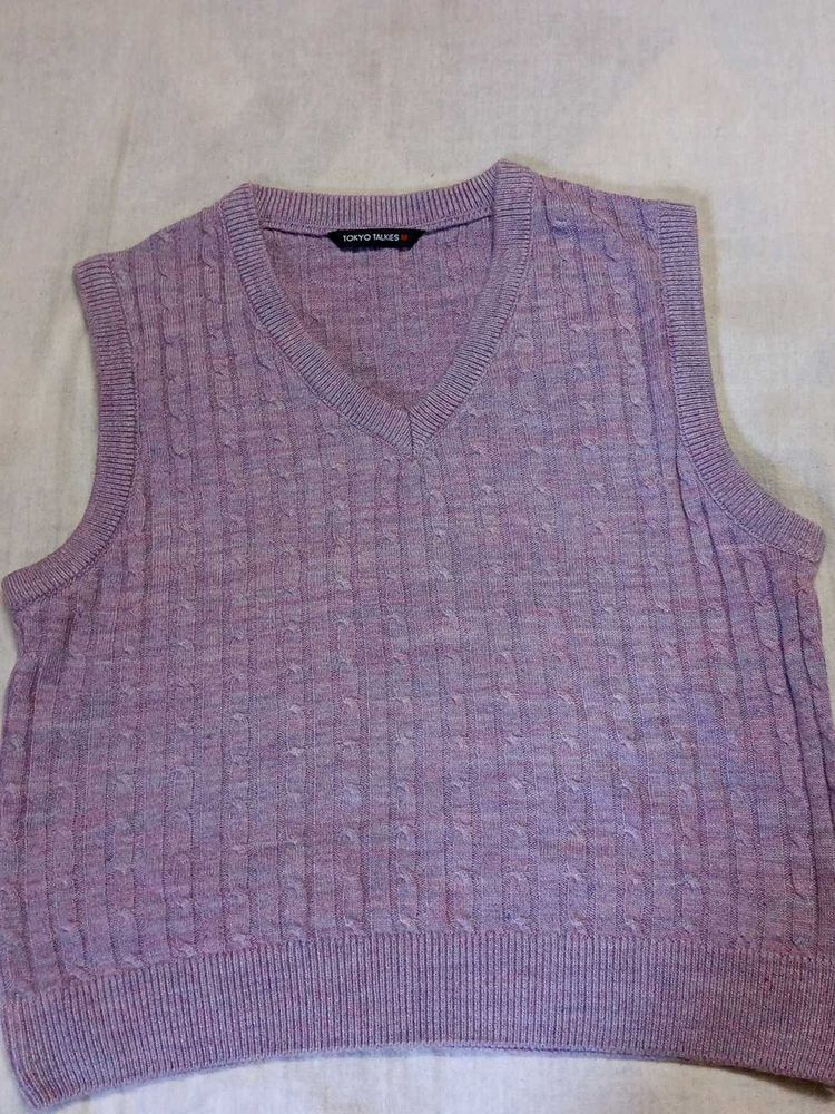 Tokyo Tales Lavender Cable Knit Vest