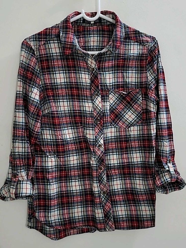 Red Plaid Flannel Shirt