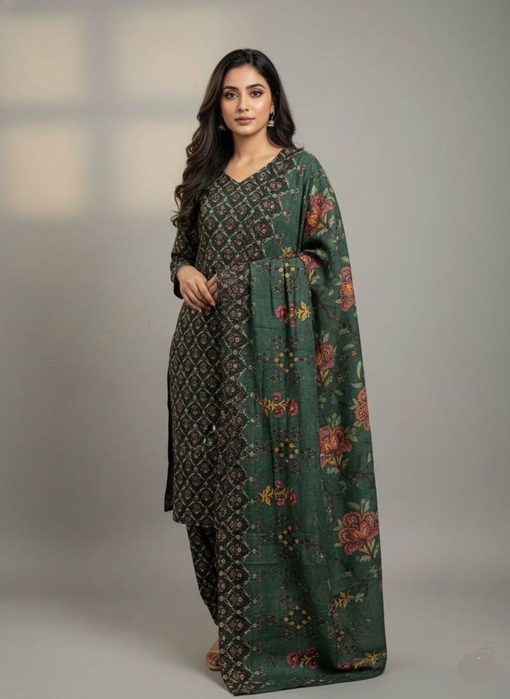 printer spun wool unstitch suit  digital Printed