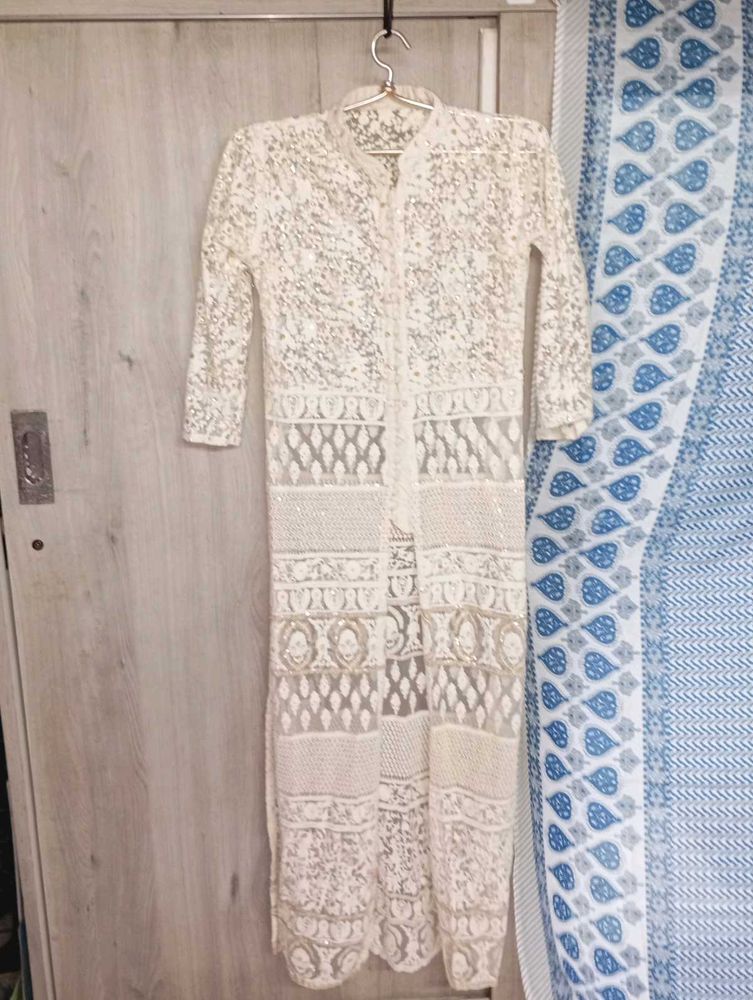 Elegant Embroidery White jacket