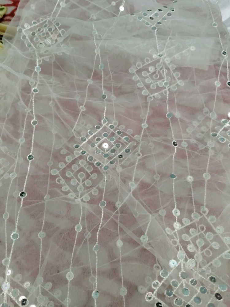 White Embellished Dupatta