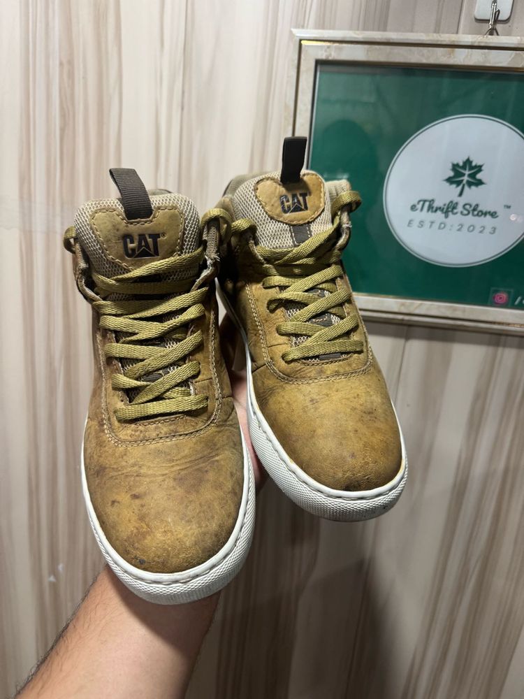 CAT (Caterpillar) Man Made Materials Leather Boots
