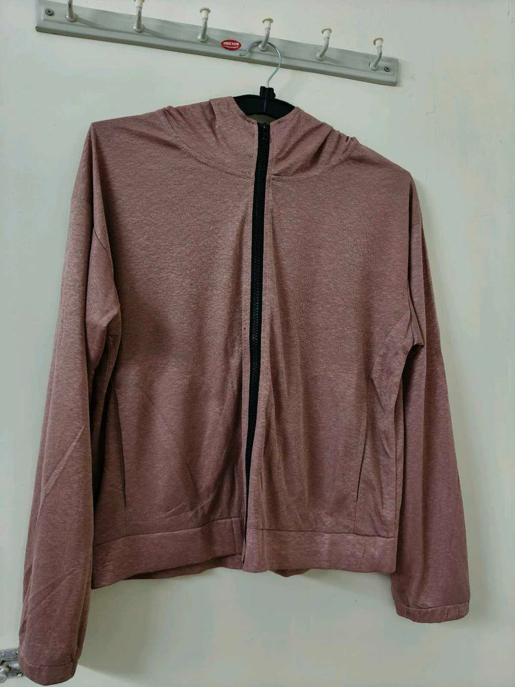 Mauve Zip-Up Hoodie