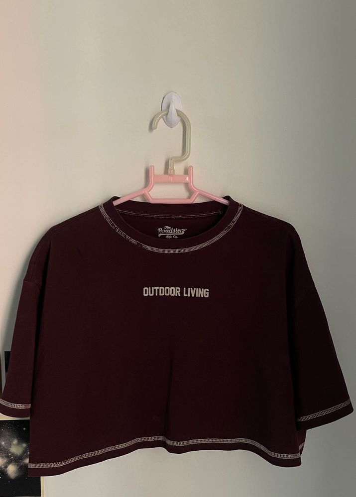 Roadster Brown Crop Top