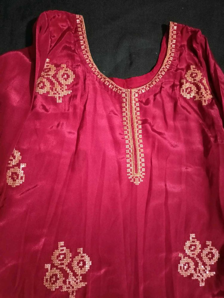 Rust Colour Salwar Suit With Heavy Dupatta