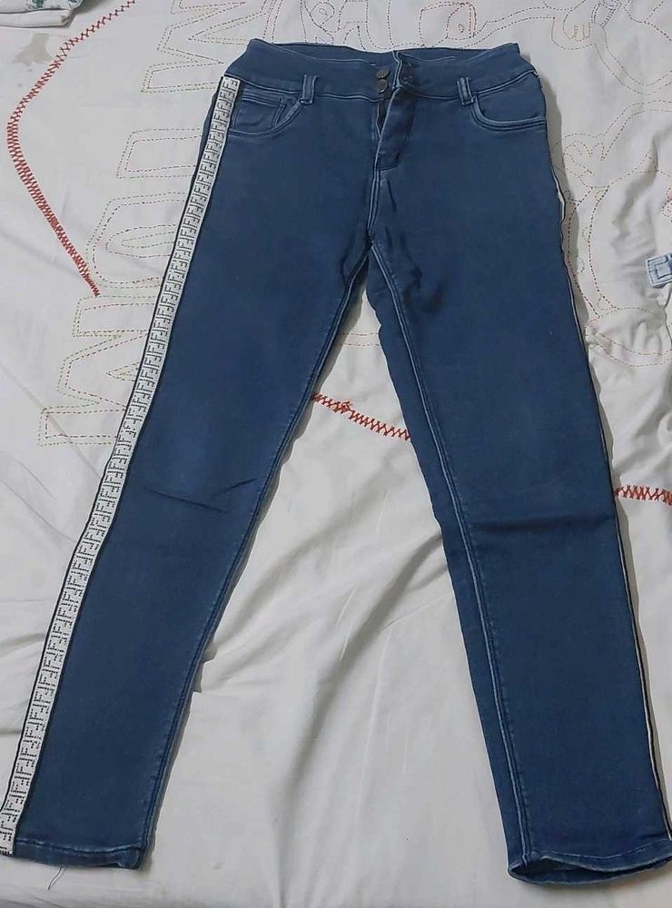 High Waist Blue Jeans