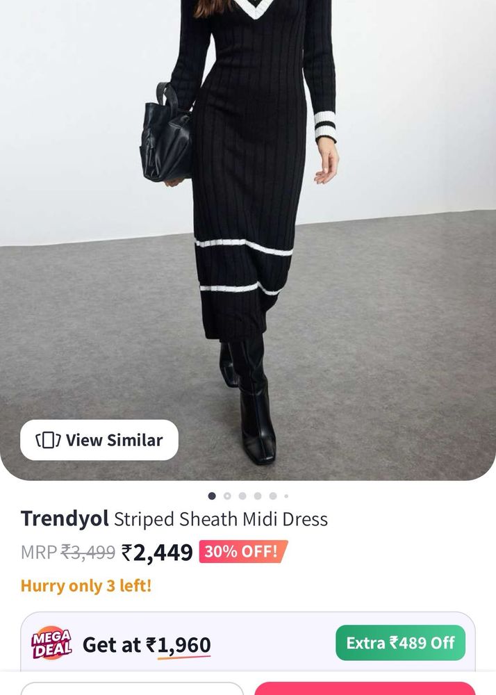 Trendy Striped Midi Dress