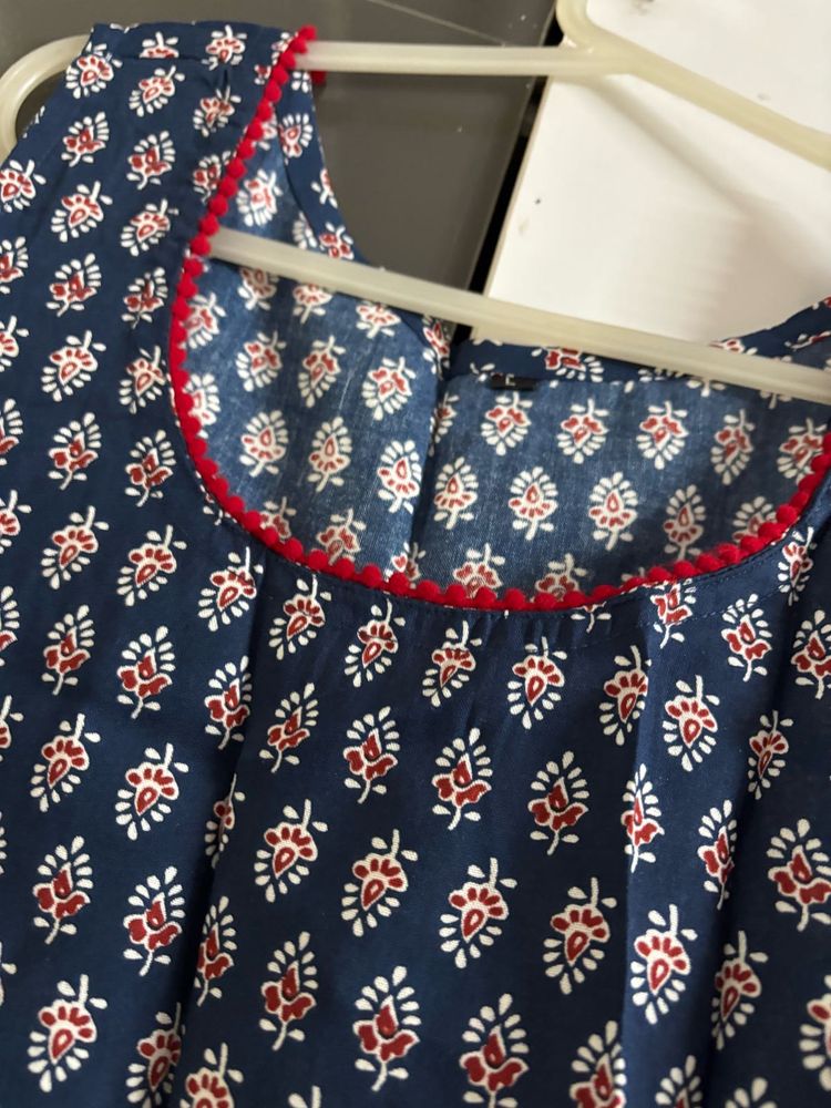 Blue Floral Print Dress