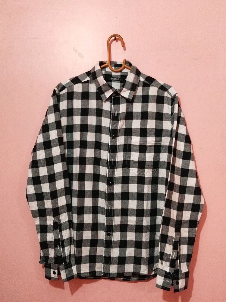 Zudio Black &amp;White Check Shirt👔