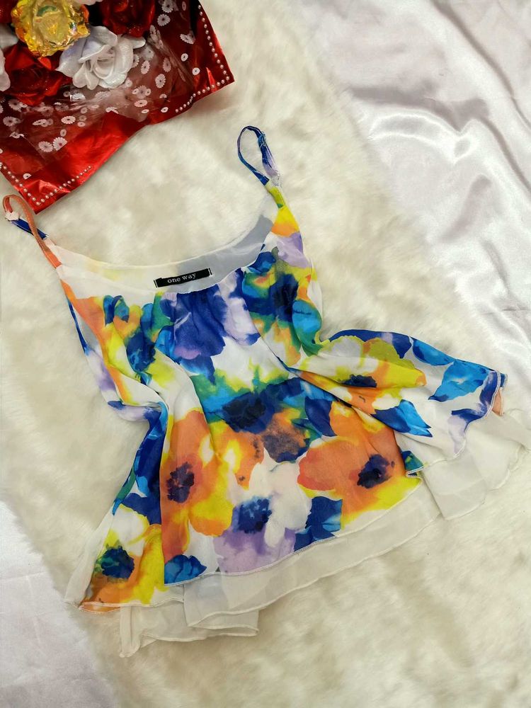 💛💙💚Floral Crop-top Cami Slip💚💙💛