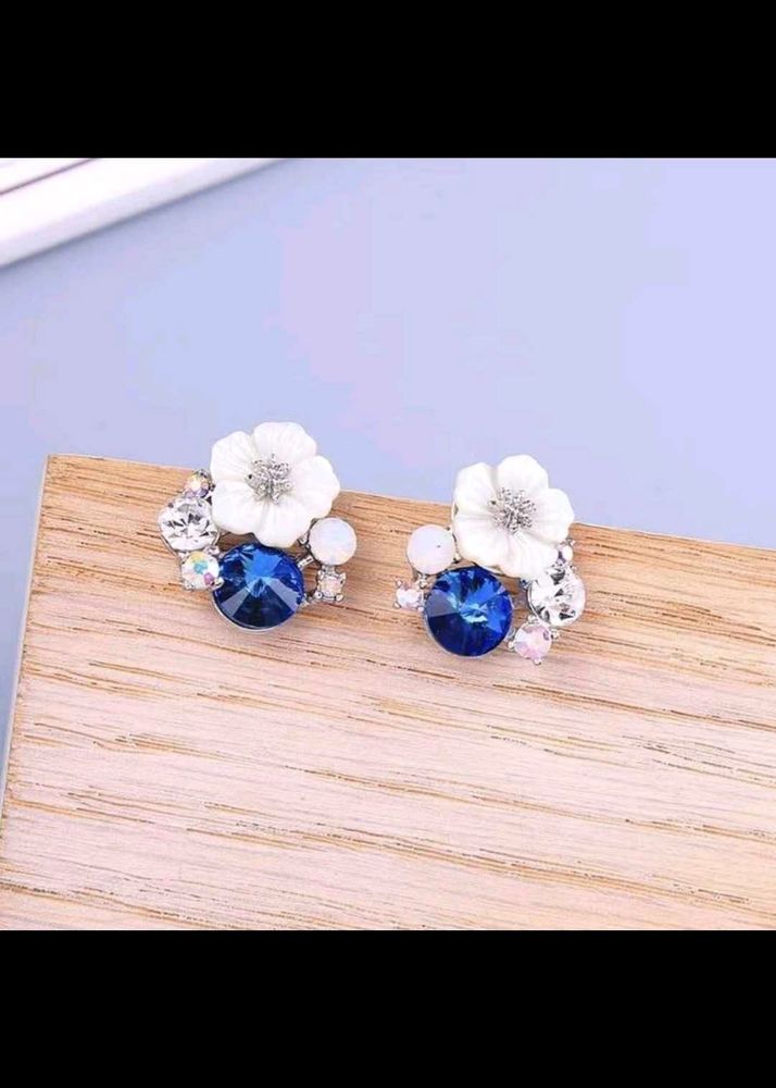 Floral Gem Stud Earrings
