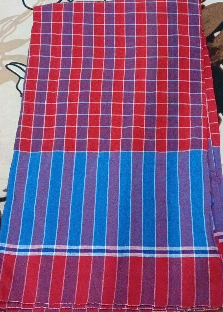New Red Gamcha With Blue Border