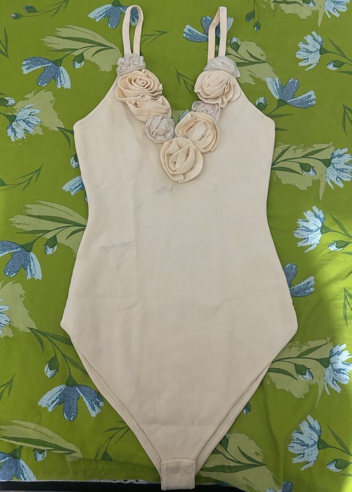 ZARA Floral Detailing Bodysuit