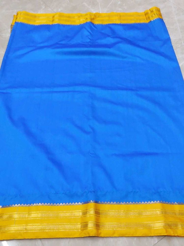 Silk Saree Blue And Yellow