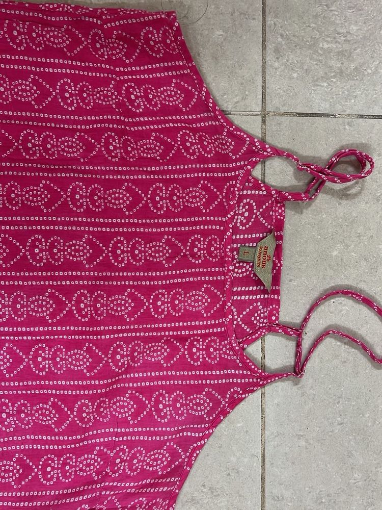 ANOUK hot pink Halter Neck Kurti