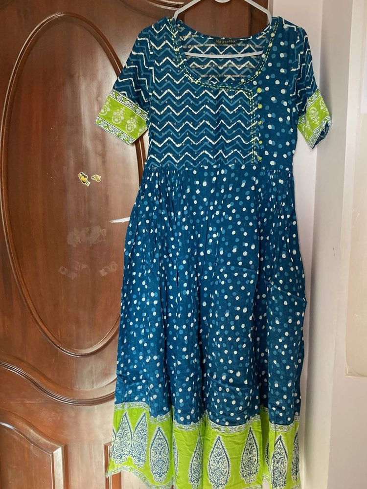 Printed Blue Kurta