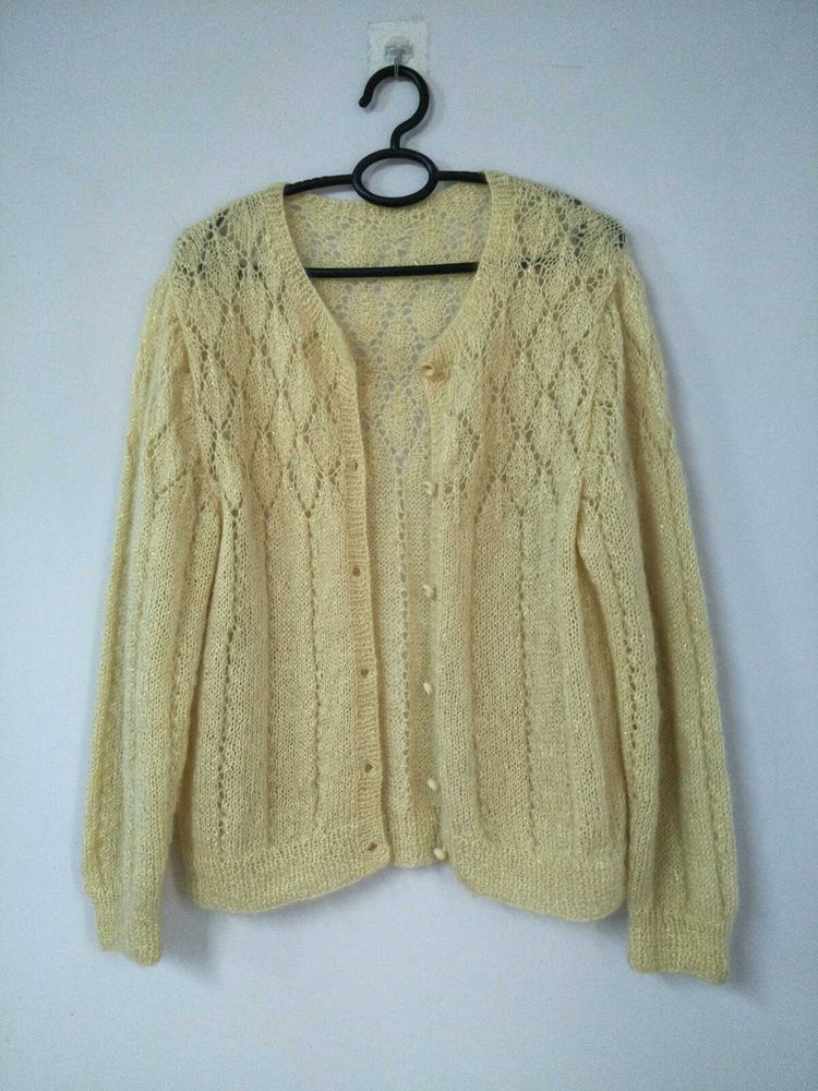 Butter Yellow Knitted Cardigan