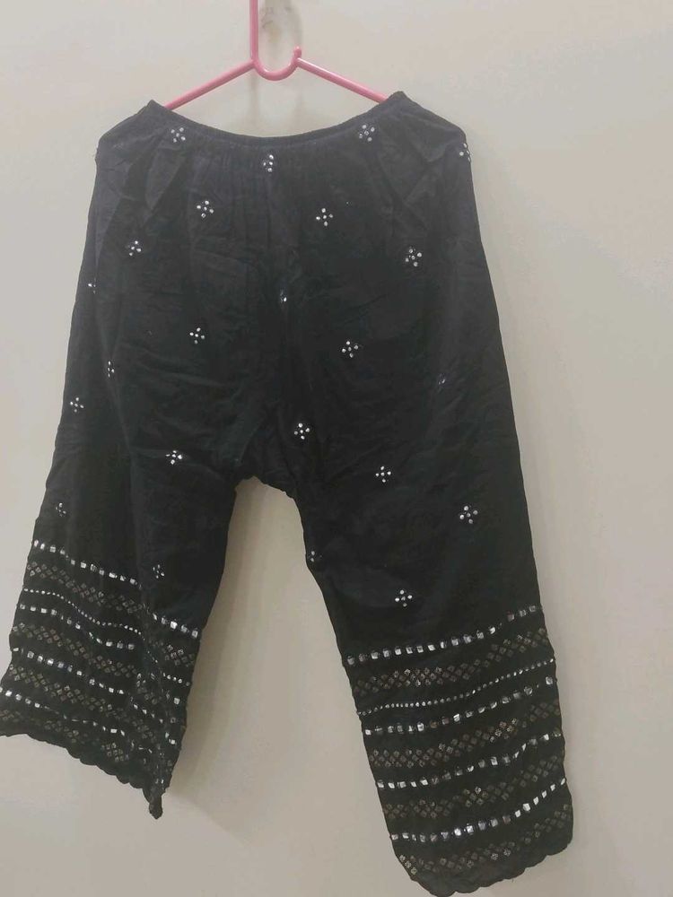 Black Palazzos with Mirror Work
