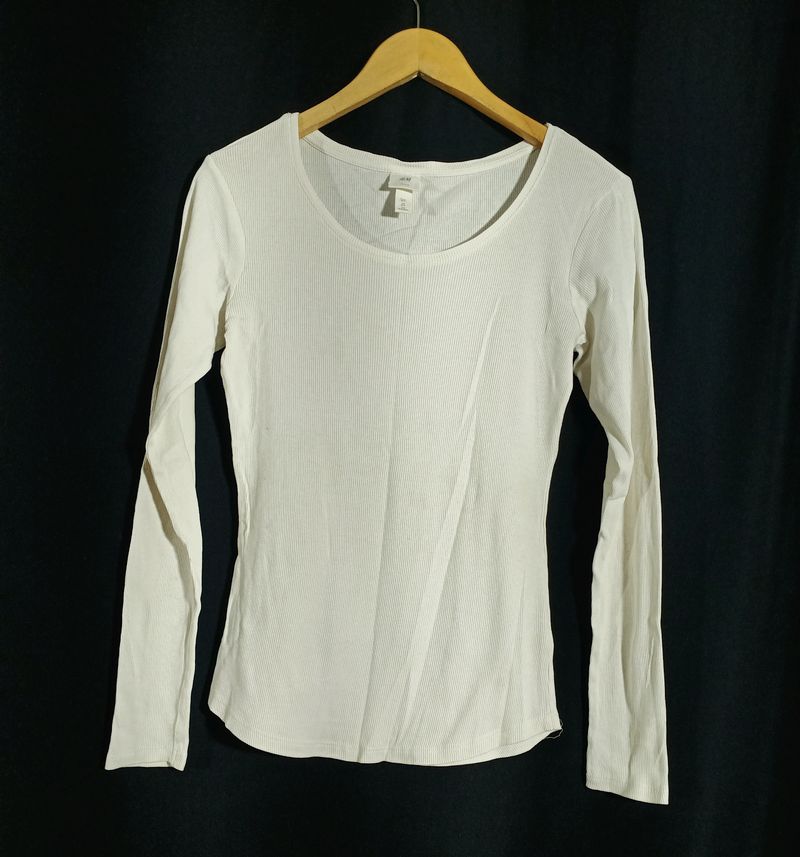 H&amp;M White Western Top(women&#39;s)