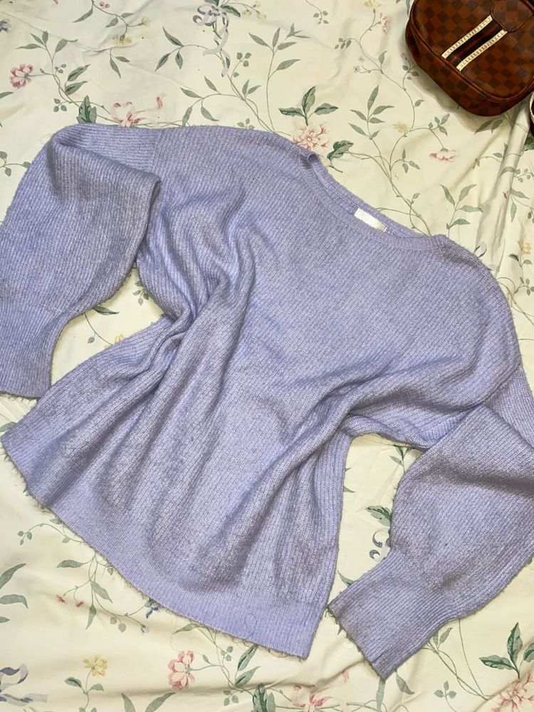 Flowy Sleeves Lavender Sweater