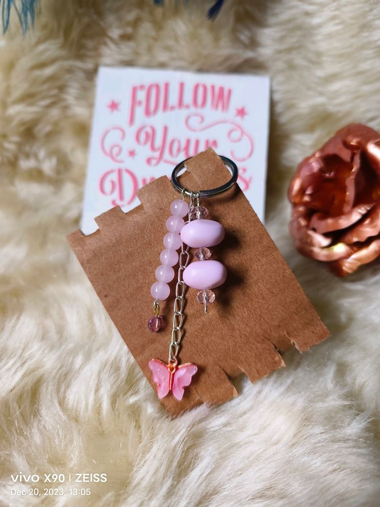 Pink Butterfly Key Chain 💗😍