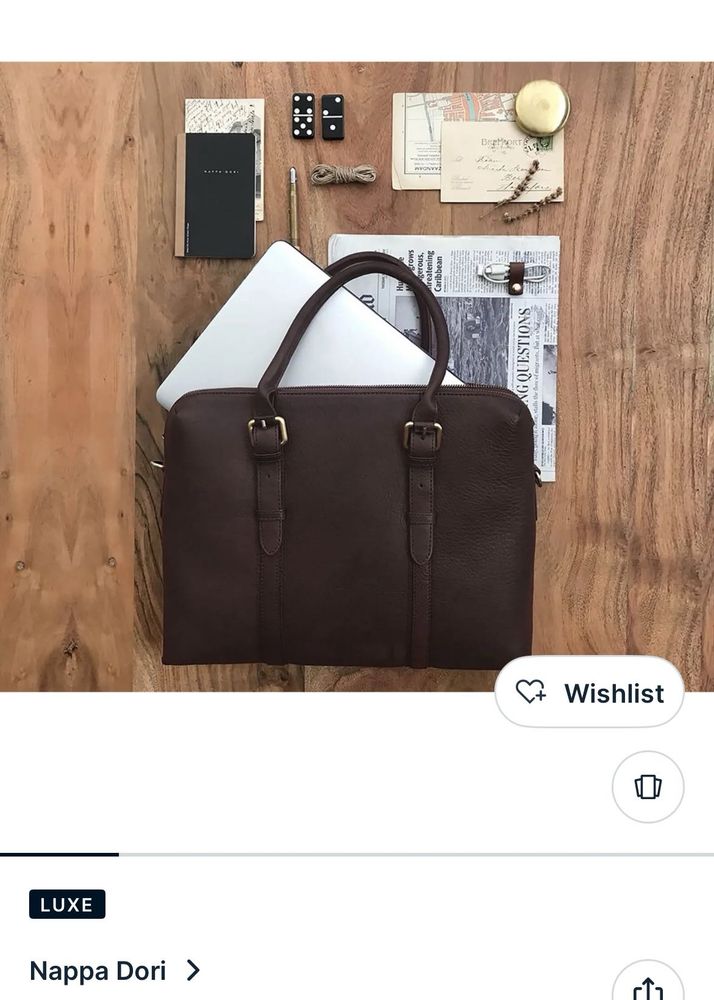 Nappa Dori Leather Laptop Bag | 15 Inch |