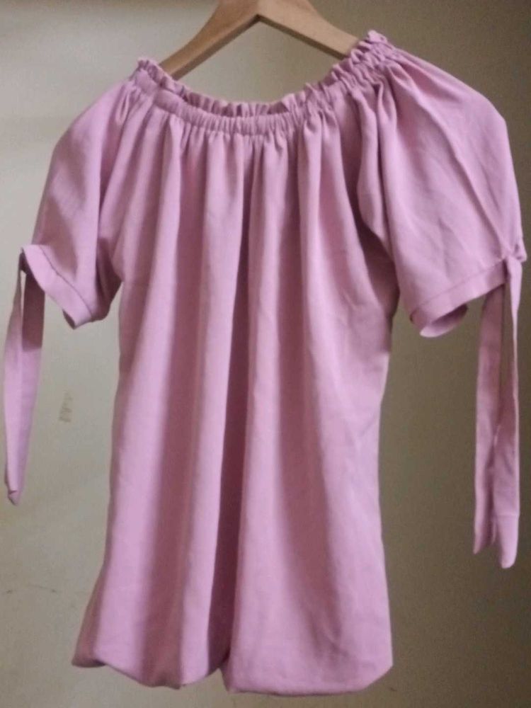 Cute Pink Off-Shoulder Top