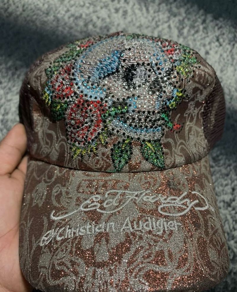 Ed Hardy Rhinestone Skull Hat
