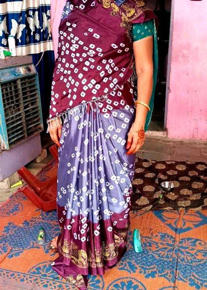Crape Bandhani Saree