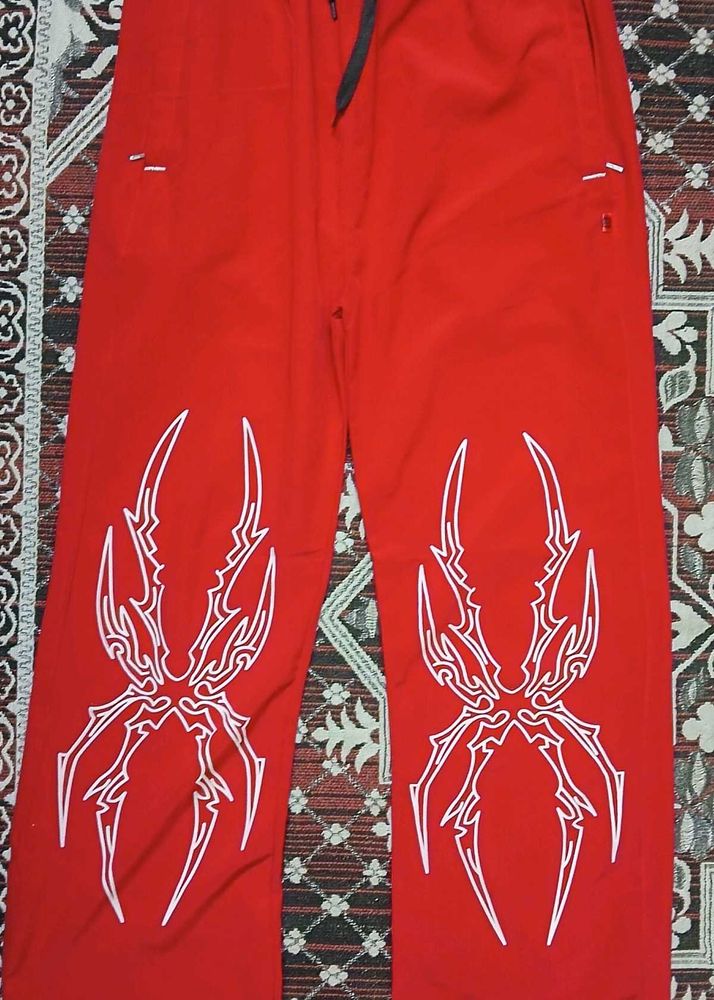 Red Graphic Print Lounge Pants