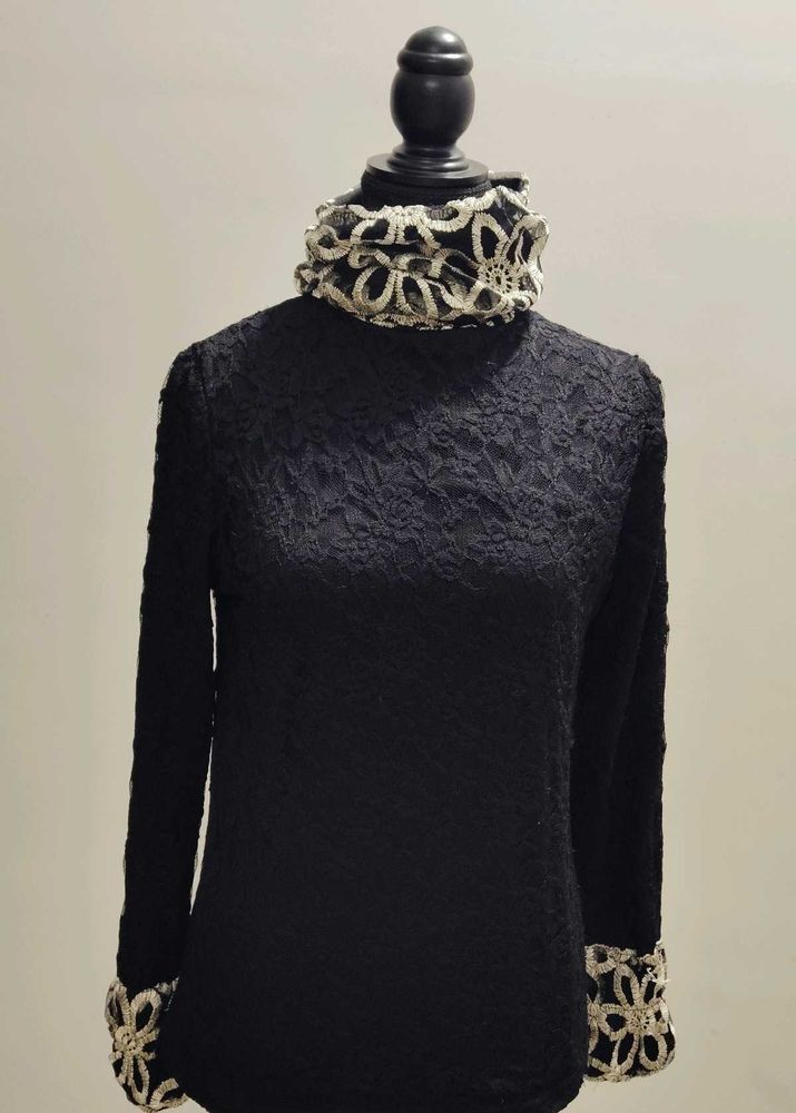 Elegant Black Lace high neck
