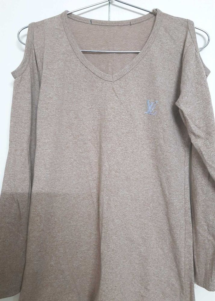 KOREAN STYLE BROWN KHAKI MIX TOP!